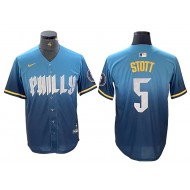 Philadelphia Phillies #5 Bryson Stott Blue 2024 City Connect Limited Jersey