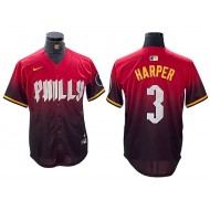 Philadelphia Phillies #3 Bryce Harper 2024 City Connect Limited Jersey - Red