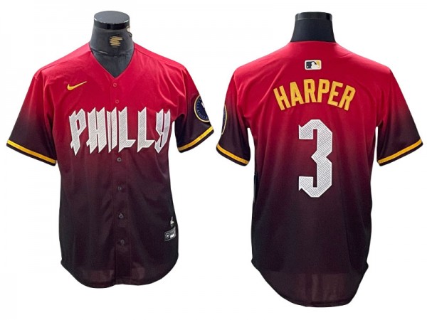 Philadelphia Phillies #3 Bryce Harper 2024 City Connect Limited Jersey - Red