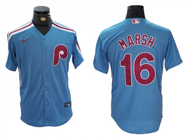 Philadelphia Phillies #16 Brandon Marsh Light Blue Limited Jersey