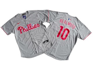 Philadelphia Phillies #10 J.T. Realmuto Gray Away Jersey