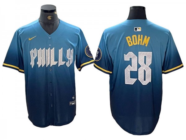 Philadelphia Phillies #28 Alec Bohm Blue 2024 City Connect Limited Jersey