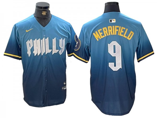 Philadelphia Phillies #9 Whit Merrifield Blue 2024 City Connect Limited Jersey