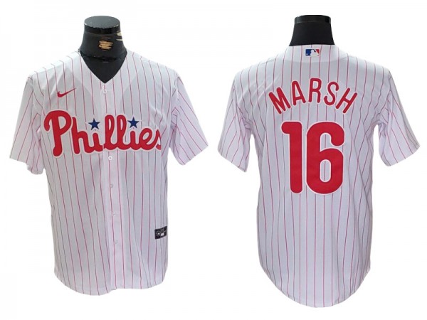 Philadelphia Phillies #16 Brandon Marsh White Home Jersey