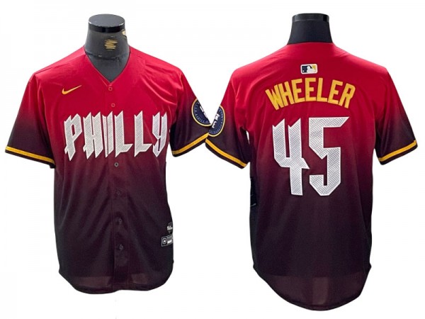 Philadelphia Phillies #45 Zack Wheeler 2024 City Connect Limited Jersey - Red