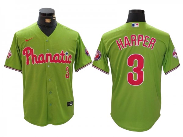 Philadelphia Phillies #3 Bryce Harper Green Fashion Jersey