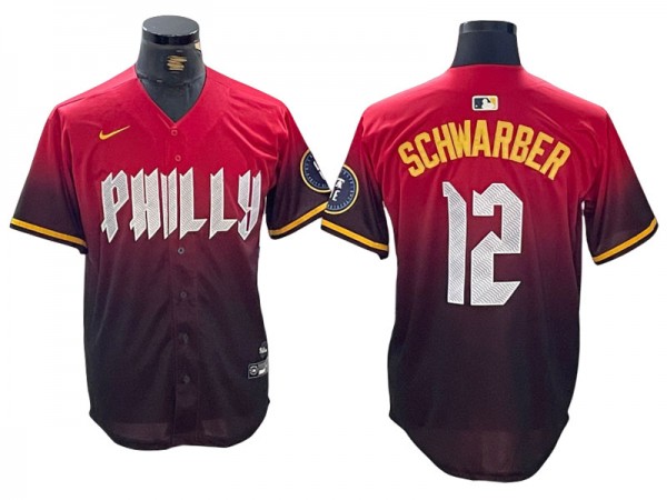 Philadelphia Phillies #12 Kyle Schwarber 2024 City Connect Limited Jersey - Red