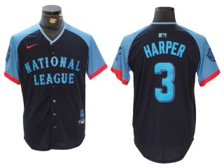 National League #3 Bryce Harper 2024 MLB All-Star Game Limited Jersey - Navy