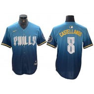 Philadelphia Phillies #8 Nick Castellanos Blue 2024 City Connect Limited Jersey