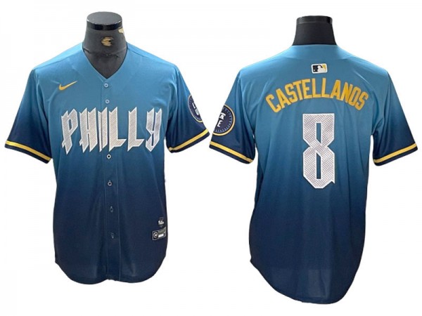 Philadelphia Phillies #8 Nick Castellanos Blue 2024 City Connect Limited Jersey