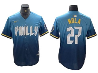 Philadelphia Phillies #27 Aaron Nola 2024 City Connect Limited Jersey - Blue