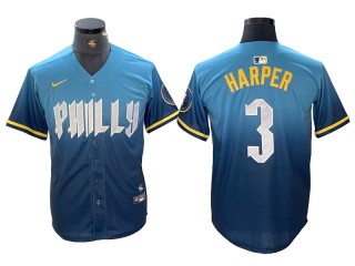 Philadelphia Phillies #3 Bryce Harper Blue 2024 City Connect Limited Jersey