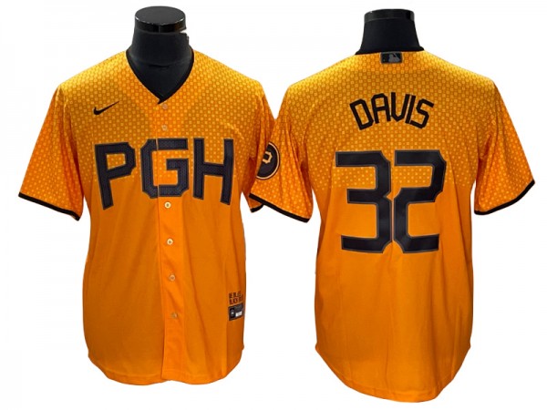 Pittsburgh Pirates #32 Henry Davis Gold City Connect Jersey