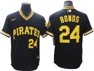 Pittsburgh Pirates #24 Barry Bonds Black Cooperstown Jersey