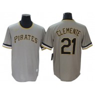 Pittsburgh Pirates #21 Roberto Clemente Road Cooperstown Collection Jersey - Gray