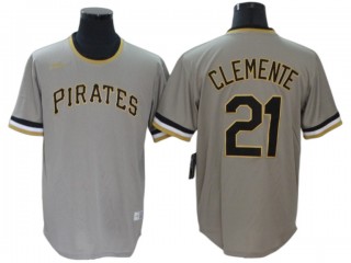 Pittsburgh Pirates #21 Roberto Clemente Road Cooperstown Collection Jersey - Gray