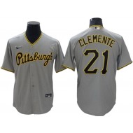 Pittsburgh Pirates #21 Roberto Clemente Gray Road Jersey