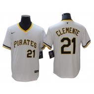 Pittsburgh Pirates #21 Roberto Clemente White Cooperstown Jersey