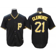 Pittsburgh Pirates #21 Roberto Clemente Black Cool Base Jersey