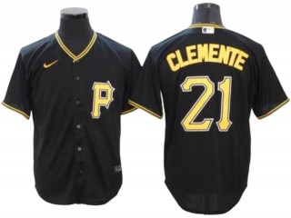 Pittsburgh Pirates #21 Roberto Clemente Black Cool Base Jersey