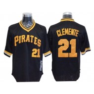 Pittsburgh Pirates #21 Roberto Clemente Black 1971 Throwback Jersey