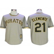 Pittsburgh Pirates #21 Roberto Clemente Gray Cooperstown Collection Jersey