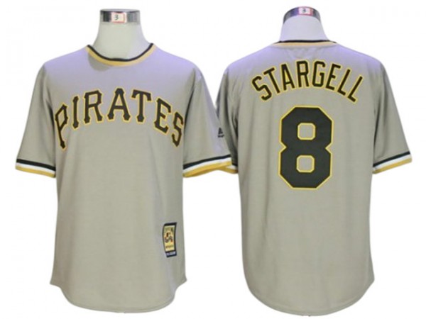 Pittsburgh Pirates #8 Willie Stargell Gray Cooperstown Collection Throwback Jersey