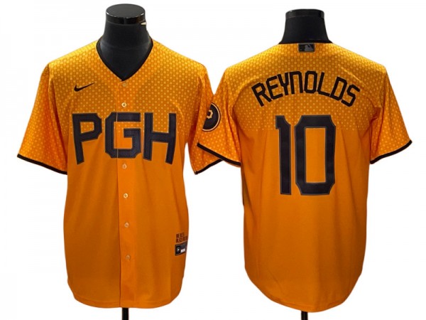 Pittsburgh Pirates #10 Bryan Reynolds Gold City Connect Jersey