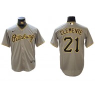 Pittsburgh Pirates #21 Roberto Clemente Gray Road Jersey