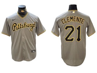 Pittsburgh Pirates #21 Roberto Clemente Gray Road Jersey