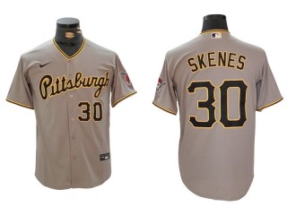 Pittsburgh Pirates #30 Paul Skenes Gray Road Elite Jersey