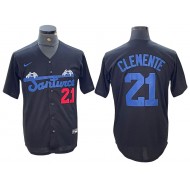 Santurce Crabbers #21 Roberto Clemente Black Jersey