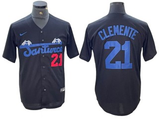 Santurce Crabbers #21 Roberto Clemente Black Jersey