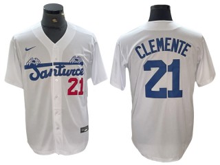 Santurce Crabbers #21 Roberto Clemente White Jersey