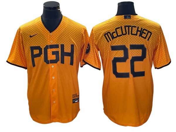 Pittsburgh Pirates #22 Andrew McCutchen Gold City Connect Jersey