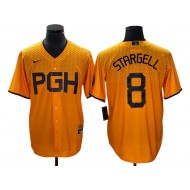 Pittsburgh Pirates #8 Willie Stargell Gold City Connect Jersey