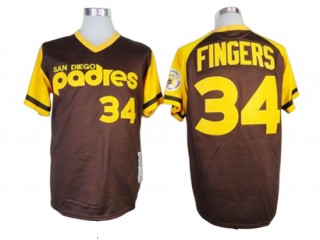 San Diego Padres #34 Rollie Fingers Brown 1978 Throwback Jersey