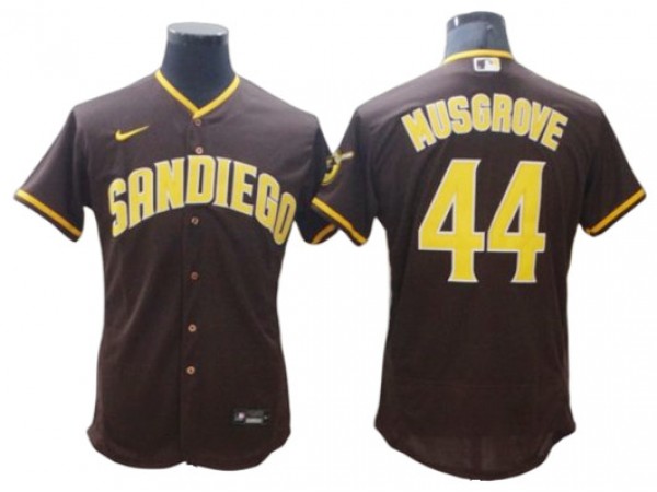 San Diego Padres #44 Joe Musgrove Brown Road Flex Base Jersey