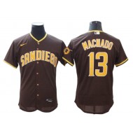 San Diego Padres #13 Manny Machado Brown Road Flex Base Jersey