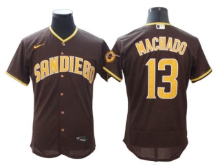 San Diego Padres #13 Manny Machado Brown Road Flex Base Jersey