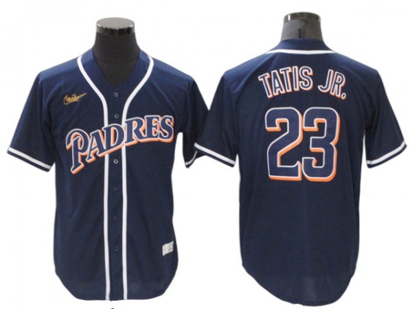 San Diego Padres #23 Fernando Tatís Jr. Navy Cooperstown Collection Jersey