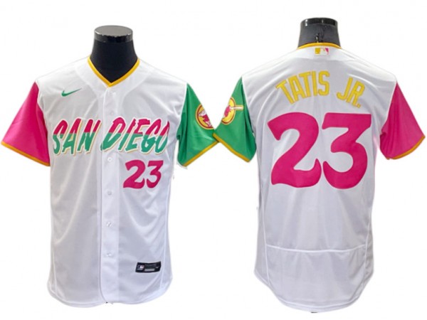 San Diego Padres #23 Fernando Tatis Jr. White City Connect Flex Base Jersey