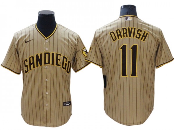 San Diego Padres #11 Yu Darvish Sand Alternate Cool Base Jersey