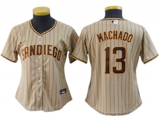 Women San Diego Padres #13 Manny Machado Jersey - White /Brown/Sand