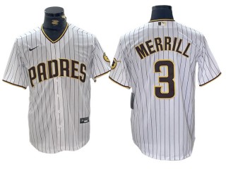 San Diego Padres #3 Jackson Merrill White Cool Base Jersey