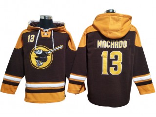 San Diego Padres #13 Manny Machado Brown Pullover Hoodie