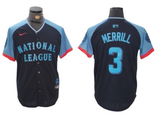 National League #3 Jackson Merrill 2024 MLB All-Star Game Limited Jersey - Navy