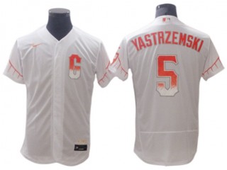 San Francisco Giants #5 Mike Yastrzemski White City Connect Flex Base Jersey