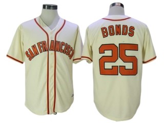 San Francisco Giants #25 Barry Bonds Cream Throwback Jersey