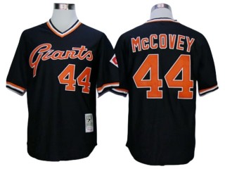 San Francisco Giants #44 Willie McCovey Black Throwback Jersey